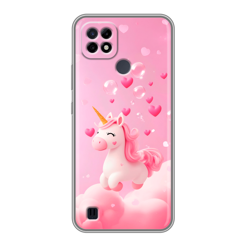 Силиконовый чехол на Realme C21 с принтом Единорог Силиконовый чехол на Realme C21 с принтом Единорог