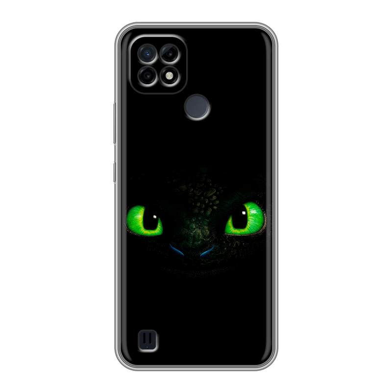 Силиконовый противоударный чехол на Realme C21 с принтом Как приручить дракона Силиконовый противоударный чехол на Realme C21 с принтом Как приручить дракона