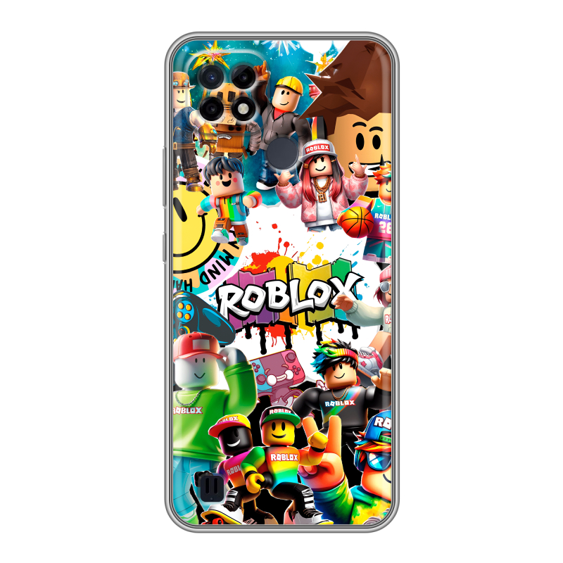 Силиконовый чехол на Realme C21 с принтом Roblox Роблокс Силиконовый чехол на Realme C21 с принтом Roblox Роблокс