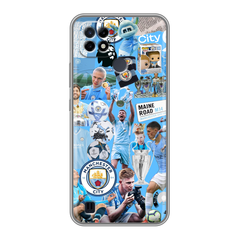 Силиконовый противоударный чехол на Realme C21 с принтом Man City Манчестер Сити Силиконовый противоударный чехол на Realme C21 с принтом Man City Манчестер Сити