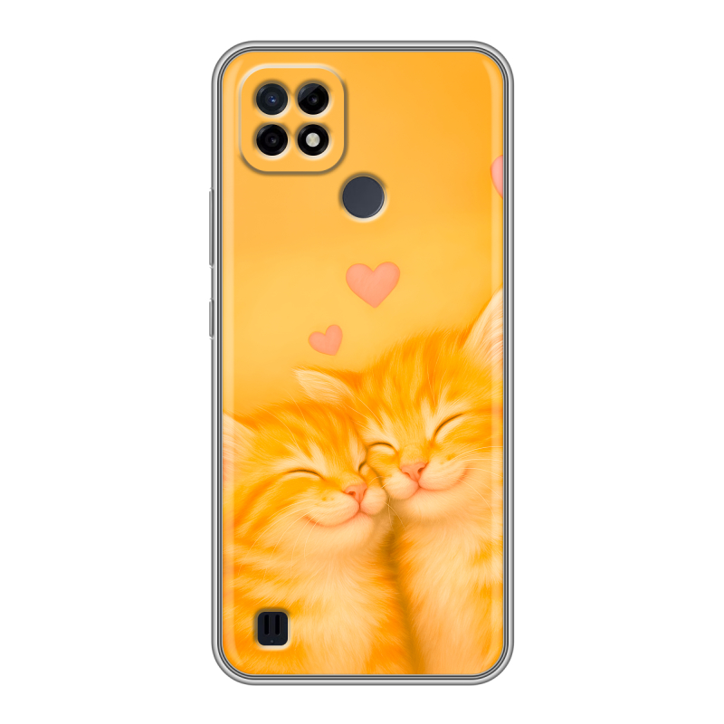 Силиконовый чехол на Realme C21 с принтом Милые котята Силиконовый чехол на Realme C21 с принтом Милые котята