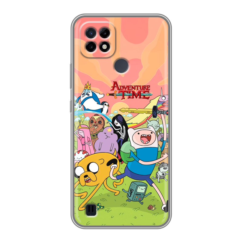 Силиконовый противоударный чехол на Realme C21 с принтом Adventure time Время приключений Силиконовый противоударный чехол на Realme C21 с принтом Adventure time Время приключений