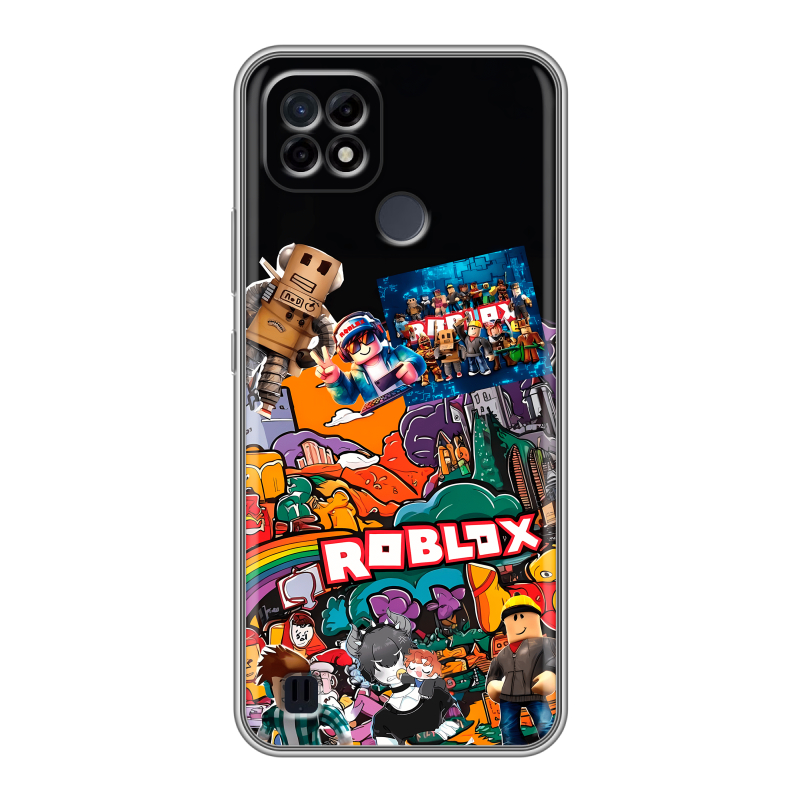 Силиконовый чехол на Realme C21 с принтом Roblox Роблокс Силиконовый чехол на Realme C21 с принтом Roblox Роблокс