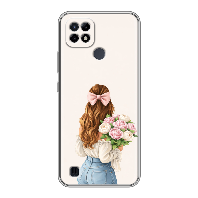 Силиконовый чехол на Realme C21 с принтом женский Силиконовый чехол на Realme C21 с принтом женский