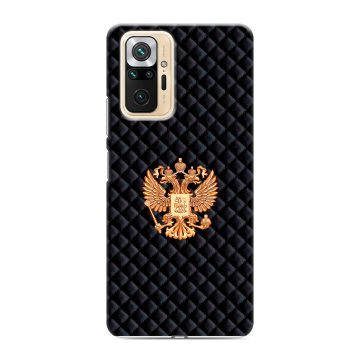 Силиконовый чехол на Xiaomi RedMi Note 10 Pro с принтом Герб России принт Силиконовый чехол на Xiaomi RedMi Note 10 Pro с принтом Герб России принт