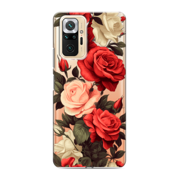 Силиконовый чехол на Xiaomi RedMi Note 10 Pro с принтом Розы Силиконовый чехол на Xiaomi RedMi Note 10 Pro с принтом Розы