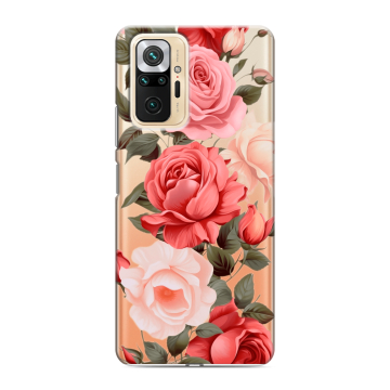 Силиконовый чехол на Xiaomi RedMi Note 10 Pro с принтом Розы Силиконовый чехол на Xiaomi RedMi Note 10 Pro с принтом Розы