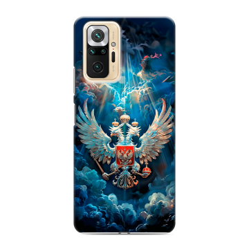 Силиконовый чехол на Xiaomi RedMi Note 10 Pro с принтом Герб флаг России Силиконовый чехол на Xiaomi RedMi Note 10 Pro с принтом Герб флаг России