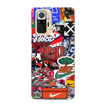 Силиконовый чехол на Xiaomi RedMi Note 10 Pro с принтом Найк Nike яркий Силиконовый чехол на Xiaomi RedMi Note 10 Pro с принтом Найк Nike яркий