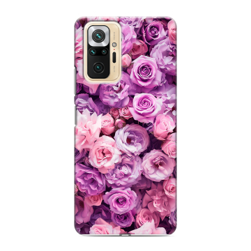 Силиконовый чехол на Xiaomi RedMi Note 10 Pro с принтом лавандовые розы Силиконовый чехол на Xiaomi RedMi Note 10 Pro с принтом лавандовые розы