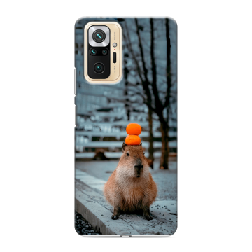 Силиконовый чехол на Xiaomi RedMi Note 10 Pro с принтом капибара Силиконовый чехол на Xiaomi RedMi Note 10 Pro с принтом капибара