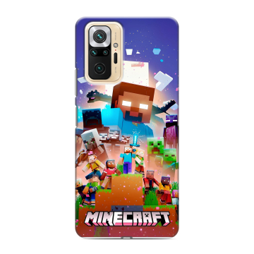Силиконовый чехол на Xiaomi RedMi Note 10 Pro с принтом Майнкрафт Minecraft Силиконовый чехол на Xiaomi RedMi Note 10 Pro с принтом Майнкрафт Minecraft