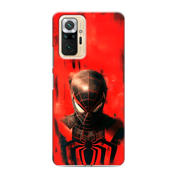 Силиконовый чехол на Xiaomi RedMi Note 10 Pro с принтом человек паук spiderman Силиконовый чехол на Xiaomi RedMi Note 10 Pro с принтом человек паук spiderman