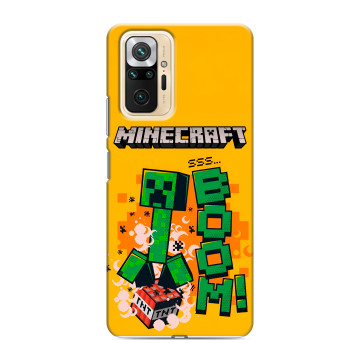 Силиконовый чехол на Xiaomi RedMi Note 10 Pro с принтом Майнкрафт Minecraft Силиконовый чехол на Xiaomi RedMi Note 10 Pro с принтом Майнкрафт Minecraft