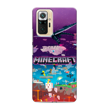 Силиконовый чехол на Xiaomi RedMi Note 10 Pro с принтом Майнкрафт Minecraft Силиконовый чехол на Xiaomi RedMi Note 10 Pro с принтом Майнкрафт Minecraft