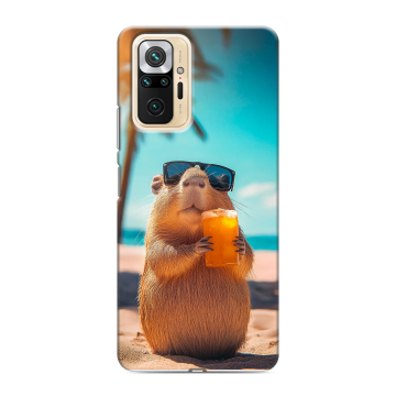 Силиконовый чехол на Xiaomi RedMi Note 10 Pro с принтом Капибара Силиконовый чехол на Xiaomi RedMi Note 10 Pro с принтом Капибара