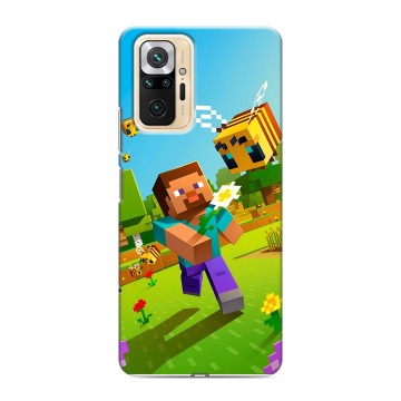 Силиконовый чехол на Xiaomi RedMi Note 10 Pro с принтом Майнкрафт Minecraft Силиконовый чехол на Xiaomi RedMi Note 10 Pro с принтом Майнкрафт Minecraft