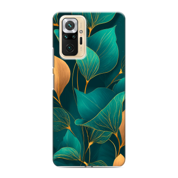 Силиконовый чехол на Xiaomi RedMi Note 10 Pro с принтом Листья и золото Силиконовый чехол на Xiaomi RedMi Note 10 Pro с принтом Листья и золото