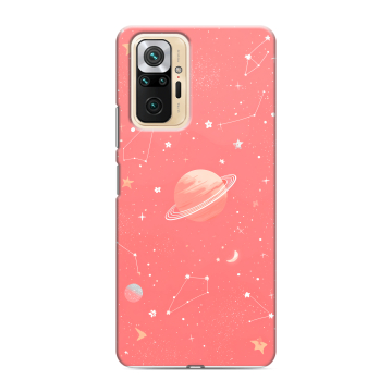 Силиконовый чехол на Xiaomi RedMi Note 10 Pro с принтом Розовый космос Силиконовый чехол на Xiaomi RedMi Note 10 Pro с принтом Розовый космос