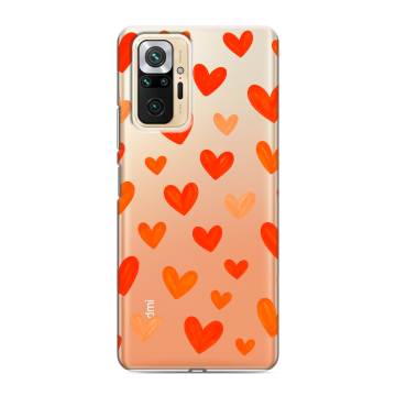 Силиконовый чехол на Xiaomi RedMi Note 10 Pro с принтом Сердечки Силиконовый чехол на Xiaomi RedMi Note 10 Pro с принтом Сердечки