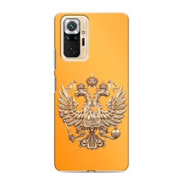 Силиконовый чехол на Xiaomi RedMi Note 10 Pro с принтом Герб Флаг России Силиконовый чехол на Xiaomi RedMi Note 10 Pro с принтом Герб Флаг России