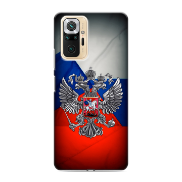 Силиконовый чехол на Xiaomi RedMi Note 10 Pro с принтом Флаг России Силиконовый чехол на Xiaomi RedMi Note 10 Pro с принтом Флаг России