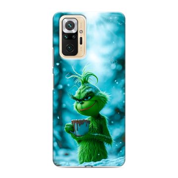 Силиконовый чехол на Xiaomi RedMi Note 10 Pro с принтом Новый год гринч Силиконовый чехол на Xiaomi RedMi Note 10 Pro с принтом Новый год гринч