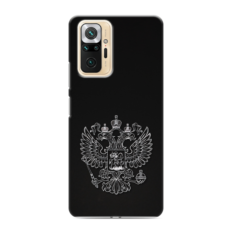 Силиконовый противоударный чехол на Xiaomi RedMi Note 10 Pro с принтом Герб России Силиконовый противоударный чехол на Xiaomi RedMi Note 10 Pro с принтом Герб России