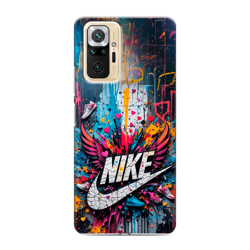 Силиконовый чехол на Xiaomi RedMi Note 10 Pro с принтом Nike Найк Силиконовый чехол на Xiaomi RedMi Note 10 Pro с принтом Nike Найк