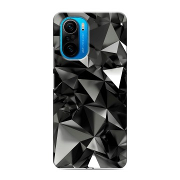 Силиконовый чехол на Xiaomi Poco F3 с принтом Черные кристаллы Силиконовый чехол на Xiaomi Poco F3 с принтом Черные кристаллы