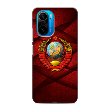 Силиконовый чехол на Xiaomi Poco F3 с принтом Герб СССР Силиконовый чехол на Xiaomi Poco F3 с принтом Герб СССР