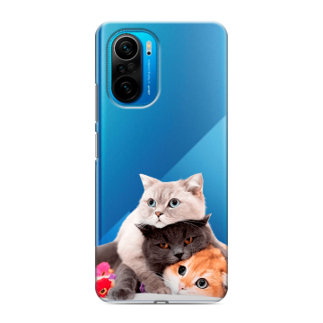 Силиконовый чехол на Xiaomi Poco F3 с принтом Кошки Силиконовый чехол на Xiaomi Poco F3 с принтом Кошки