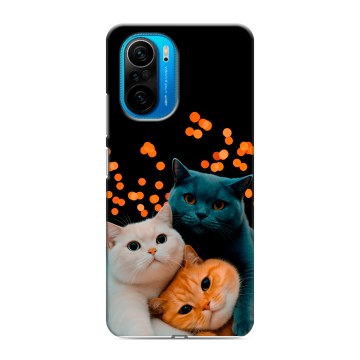 Силиконовый чехол на Xiaomi Poco F3 с принтом Кошки Силиконовый чехол на Xiaomi Poco F3 с принтом Кошки