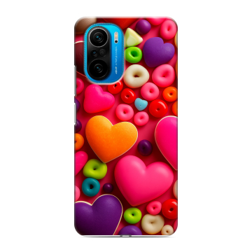 Силиконовый чехол на Xiaomi Poco F3 с принтом Сердечки Силиконовый чехол на Xiaomi Poco F3 с принтом Сердечки