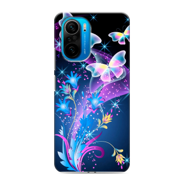 Силиконовый чехол на Xiaomi Poco F3 с принтом Бабочки Силиконовый чехол на Xiaomi Poco F3 с принтом Бабочки