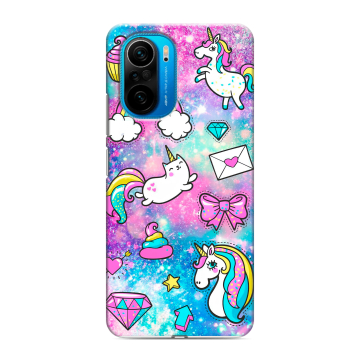 Силиконовый чехол на Xiaomi Poco F3 с принтом Единороги Силиконовый чехол на Xiaomi Poco F3 с принтом Единороги