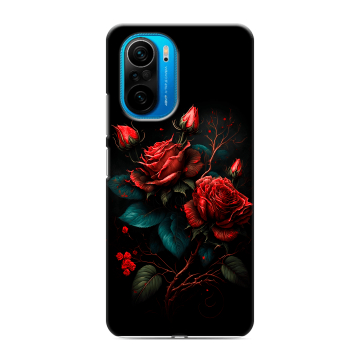 Силиконовый чехол на Xiaomi Poco F3 с принтом Розы красные