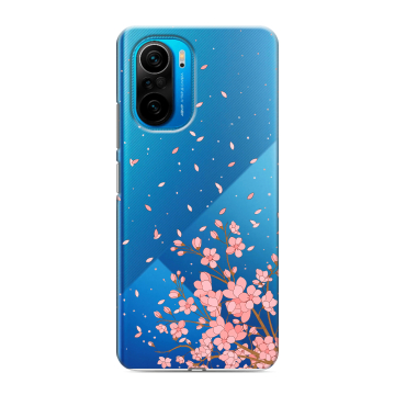 Силиконовый чехол на Xiaomi Poco F3 с принтом Ветка сакуры