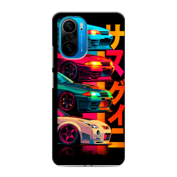 Силиконовый чехол на Xiaomi Poco F3 с принтом Гоночные машины