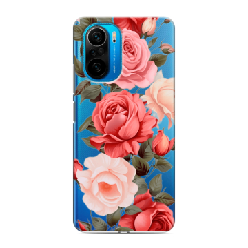 Силиконовый чехол на Xiaomi Poco F3 с принтом Розы Силиконовый чехол на Xiaomi Poco F3 с принтом Розы
