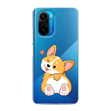 Силиконовый чехол на Xiaomi Poco F3 с принтом Корги