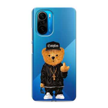 Силиконовый чехол на Xiaomi Poco F3 с принтом Плюшевый медведь