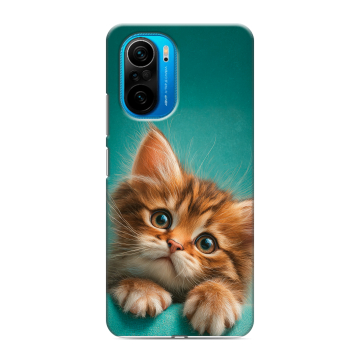 Силиконовый чехол на Xiaomi Poco F3 с принтом котенок Силиконовый чехол на Xiaomi Poco F3 с принтом котенок