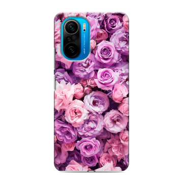 Силиконовый чехол на Xiaomi Poco F3 с принтом лавандовые розы Силиконовый чехол на Xiaomi Poco F3 с принтом лавандовые розы