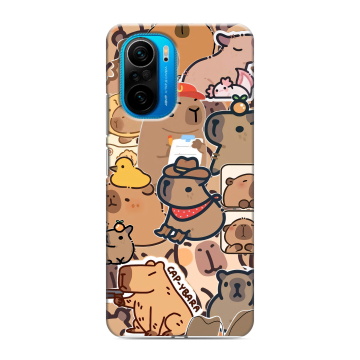 Силиконовый чехол на Xiaomi Poco F3 с принтом капибара