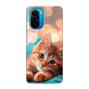 Силиконовый чехол на Xiaomi Poco F3 с принтом котик Силиконовый чехол на Xiaomi Poco F3 с принтом котик