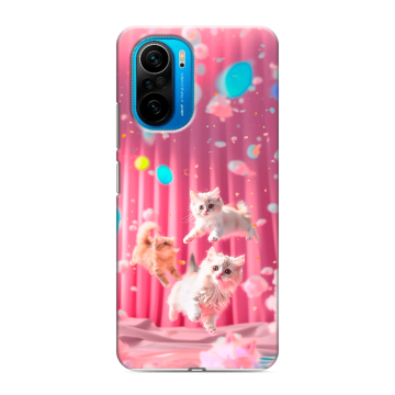 Силиконовый чехол на Xiaomi Poco F3 с принтом милые котики Силиконовый чехол на Xiaomi Poco F3 с принтом милые котики