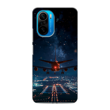 Силиконовый чехол на Xiaomi Poco F3 с принтом самолет