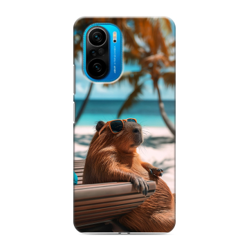 Силиконовый чехол на Xiaomi Poco F3 с принтом Капибара Силиконовый чехол на Xiaomi Poco F3 с принтом Капибара