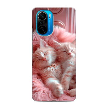 Силиконовый чехол на Xiaomi Poco F3 с принтом котята котики
